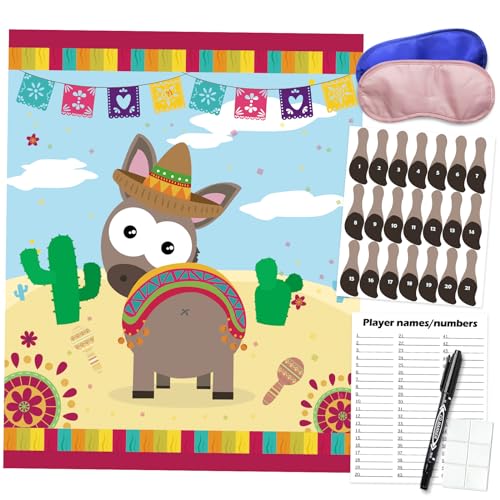 Mexican Fiesta Pin the Tail Party Game