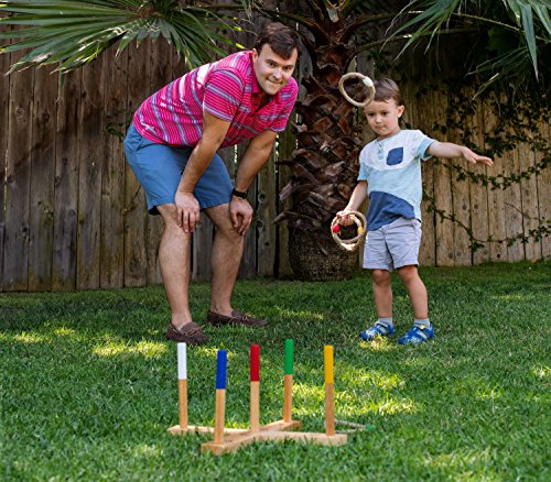 Premium Ring Toss Game with Wood and Case