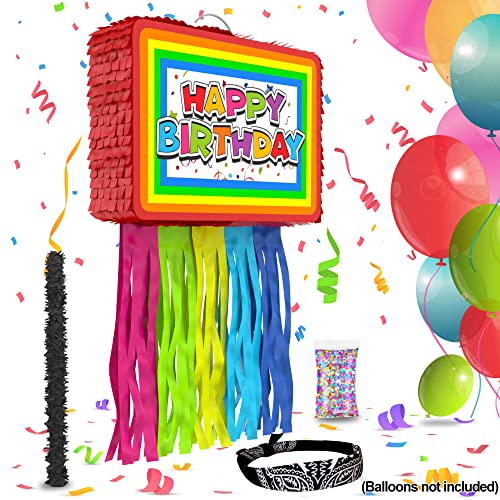 Birthday Piñata Set for All Ages, 4 Pieces