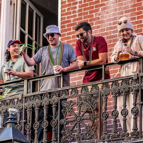 50PCS Mardi Gras Beads Necklaces Green Purple Gold