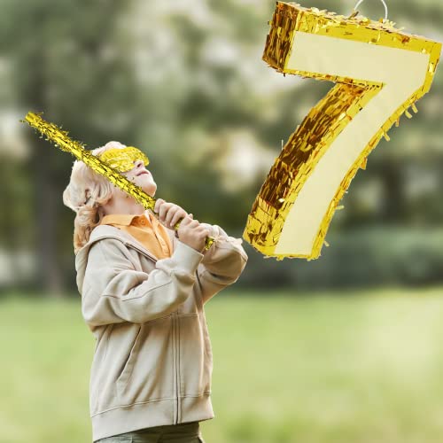 Gold Foil Number 7 Birthday Piñata with Favors