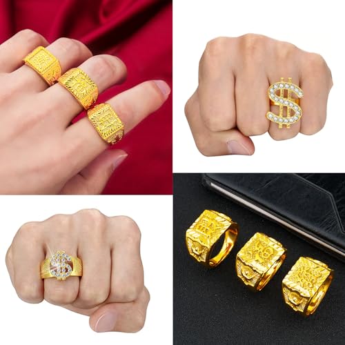 Hip Hop Costume Kit with Gold Chain & Cap