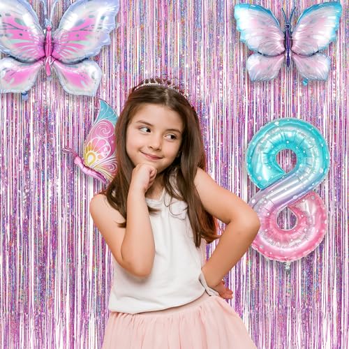 Pink Glitter Fringe Curtains for Unicorn Parties