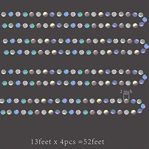 Iridescent Glitter Circle Garlands for Party Decor