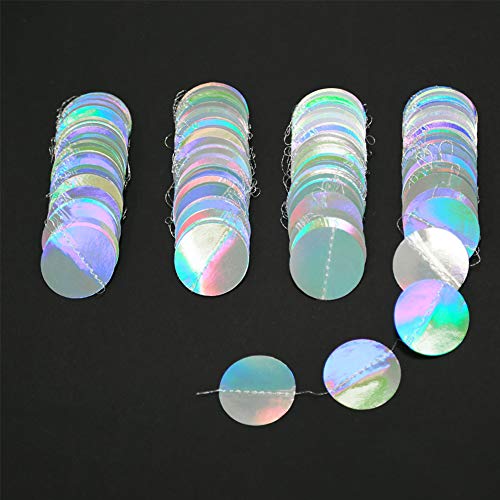 Iridescent Glitter Circle Garlands for Party Decor