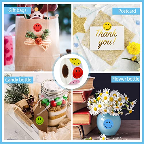 1500 Colorful Happy Face Mini Stickers