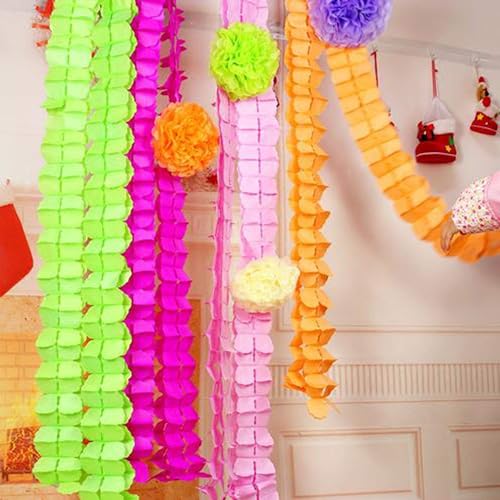 Colorful Clover Paper Flower Garland - 12 Pack