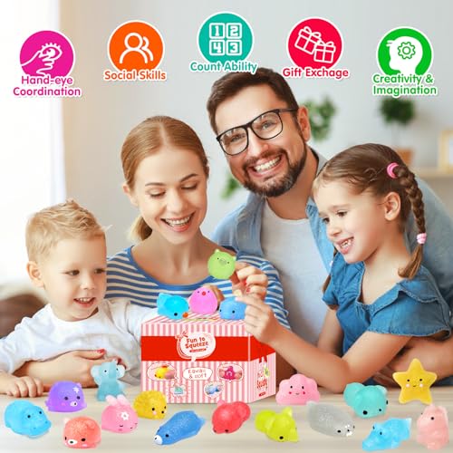 28pcs Mochi Squishies - Fun Party Favors