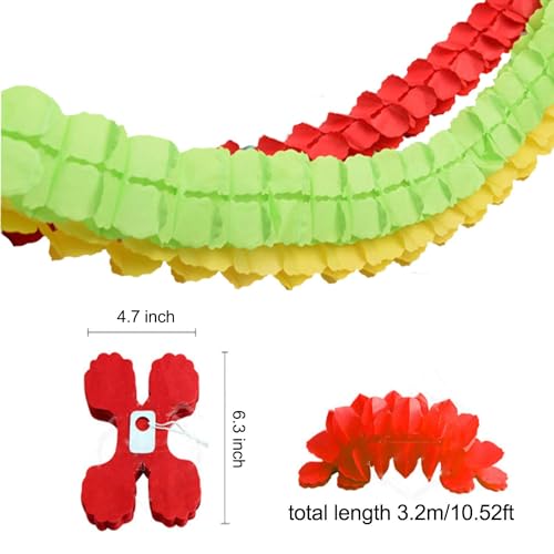 Colorful Clover Paper Flower Garland - 12 Pack