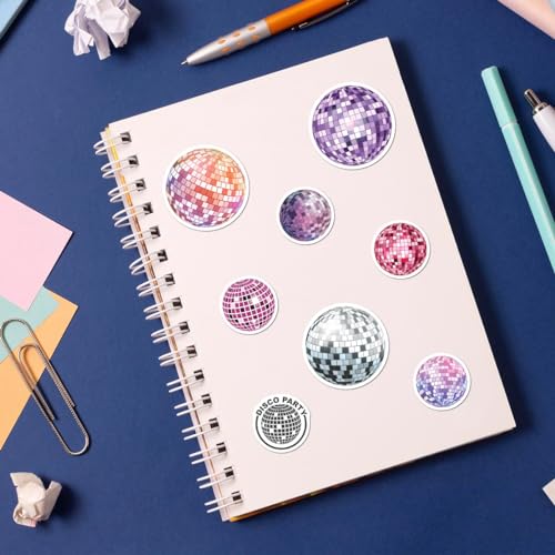 50 Vintage Disco Ball Stickers for Fun Parties