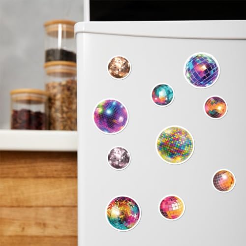 50 Vintage Disco Ball Stickers for Fun Parties