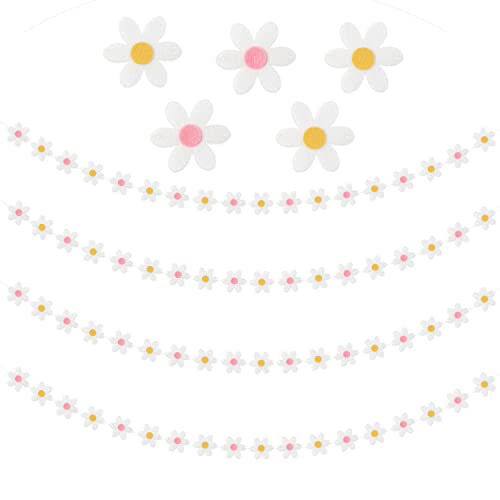 Groovy Daisy Felt Banner - Retro Hippie Decor