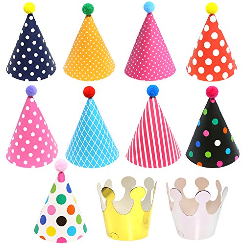 Colorful Kids Birthday Party Hats, Assorted Styles