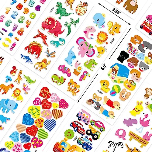 1200+ Kids 3D Puffy Stickers - Fun Variety