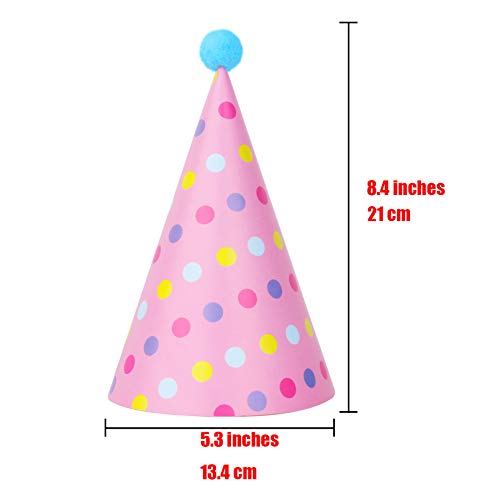 Colorful Cone Party Hats for Birthdays, 12 Pack