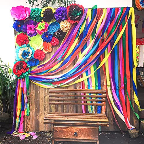 Colorful Crepe Paper Streamers - 6 Roll Pack