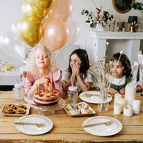 White and Gold Party Plates and Napkins Set
