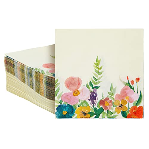 100 Pack Vintage Floral Paper Napkins for Parties