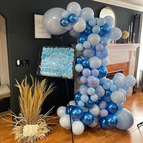 60 Pack Blue Metallic Balloons for Parties