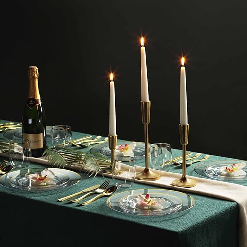 125-Piece Gold-Rim Disposable Dinnerware Set