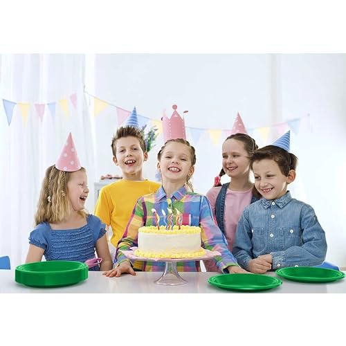 Green Disposable Dinner and Dessert Plates - 100 Pack