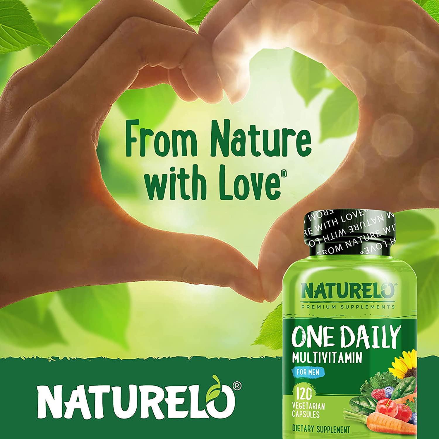 NATURELO Daily Multivitamin for Men – Food-Based Formula
