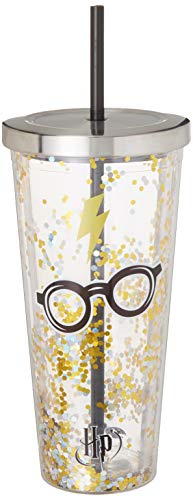 Harry Potter Glitter Tumbler Cup with Straw
