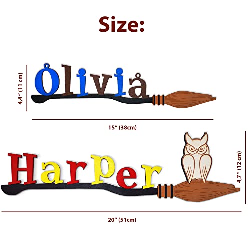 Custom Name Plate Wizard Broomstick Wall Decor
