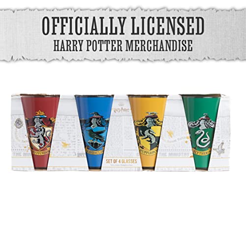 Harry Potter Hogwarts House Crest Glasses Set of 4