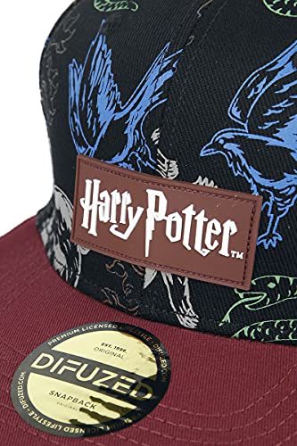 Hogwarts House Symbols Black Snapback Cap