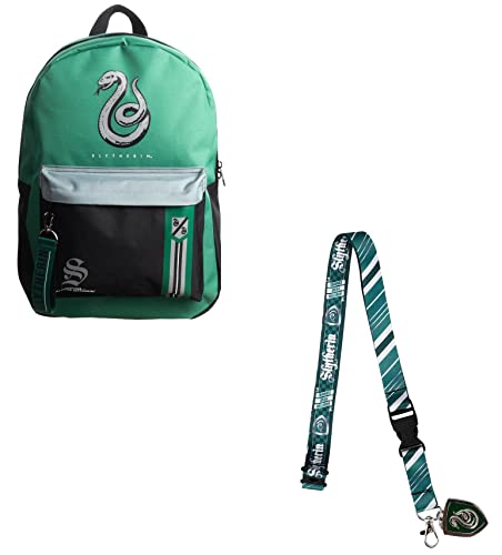 Slytherin 16" Laptop Backpack and Lanyard Set