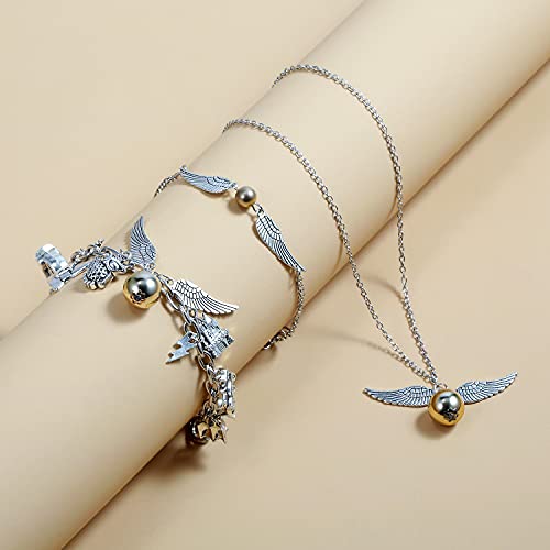 Wizardry Themed Charm Bracelets Jewelry Set