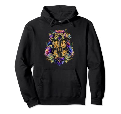 Harry Potter Hogwarts Floral Crest V-Neck Hoodie
