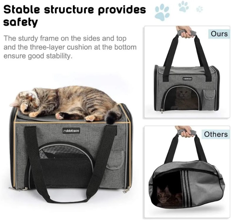 Rabbitgoo Soft-Sided Cat Carrier with Mesh Windows