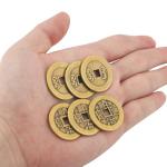 Set of 6 Brass I Ching Coins for Luck