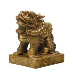 Brass Kirin Kylin Statue for Wealth and Luck