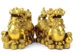 Brass Pi Yao Wealth Statue Pair for Good Luck