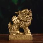 Brass Kirin Kylin Statue for Wealth and Luck