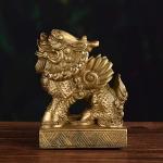 Brass Kirin Kylin Statue for Wealth and Luck