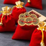 Set of 6 Brass I Ching Coins for Luck