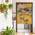 Japanese Noren Curtain - Elegant Birds & Flowers Design