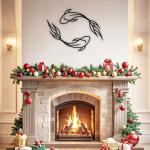 Large Black Metal Koi Fish Wall Art Decor