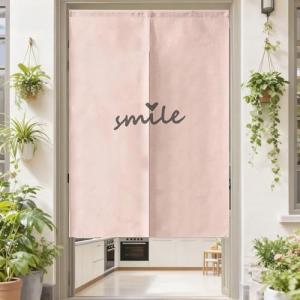 Japanese Noren Door Curtain for Feng Shui (Pink Smile)