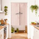 Japanese Noren Door Curtain for Feng Shui (Pink Smile)