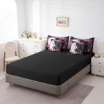 Dragon Yin Yang Queen Bedding Set with Cherry Blossoms