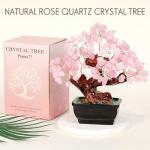 Rose Quartz Crystal Money Tree for Wealth and Luck