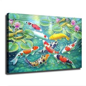 Koi Fish Feng Shui Canvas Wall Art Poster