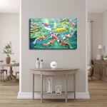 Koi Fish Feng Shui Canvas Wall Art Poster