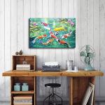 Koi Fish Feng Shui Canvas Wall Art Poster
