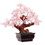 Rose Quartz Crystal Money Tree for Wealth and Luck